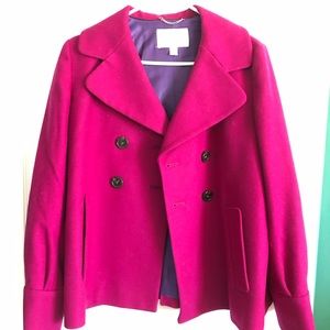 Lightly worn fuschia peacoat